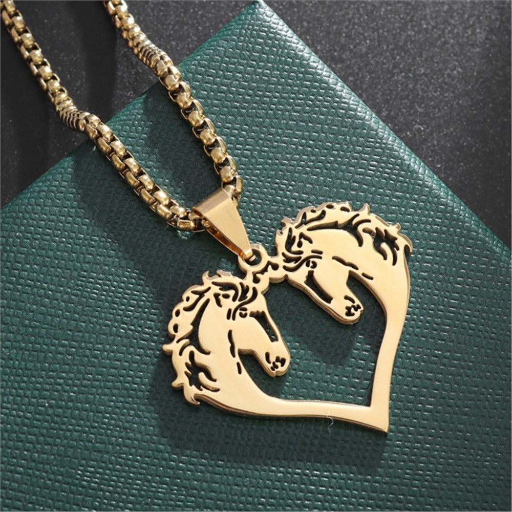 Men Accessories Neck Chain - Naszyjnik z zawieszką w kształcie koni