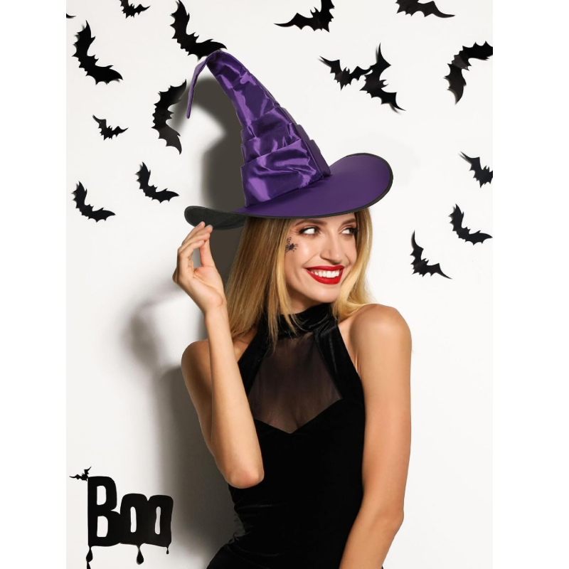 Men Accessories All - Kostium czarownicy na Halloween, czarno-fioletowy, asymetryczny,