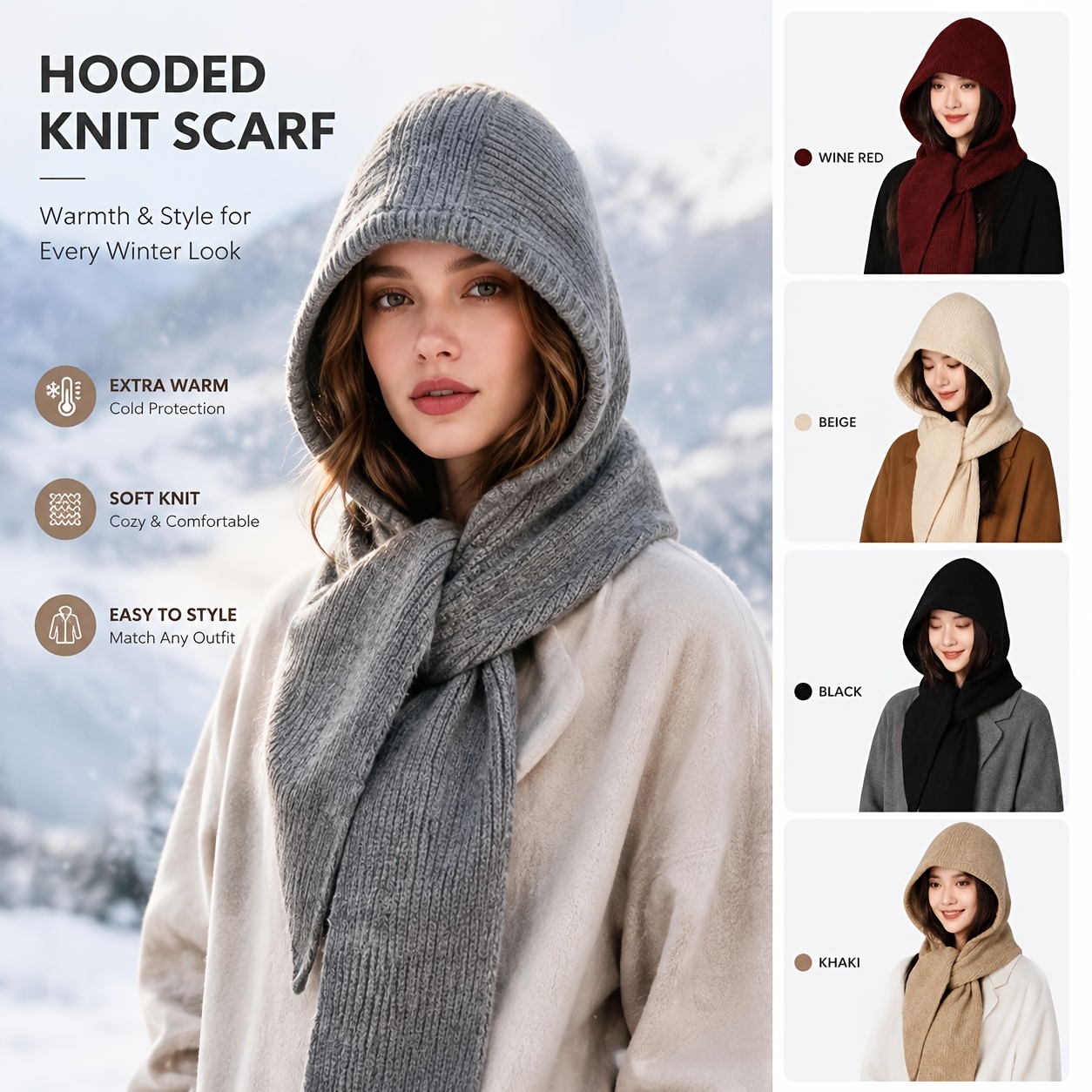 Damski i męski szalik z kaptur – Men Accessories All recenzja i cena